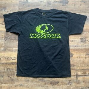 Mossy Oak Boys Youth Short Sleeve T-Shirt Black And Green Shirt Size XL